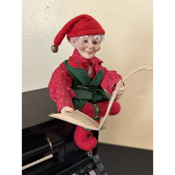 Vtg Motionette Christmas Santa And Elf Playing Piano Works Animated C Video Read - Picture 3 of 11